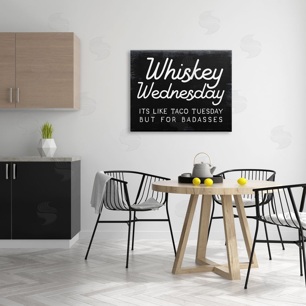 Stupell Studio Funny Whiskey Wednesday Canvas Wall Art Print in Room