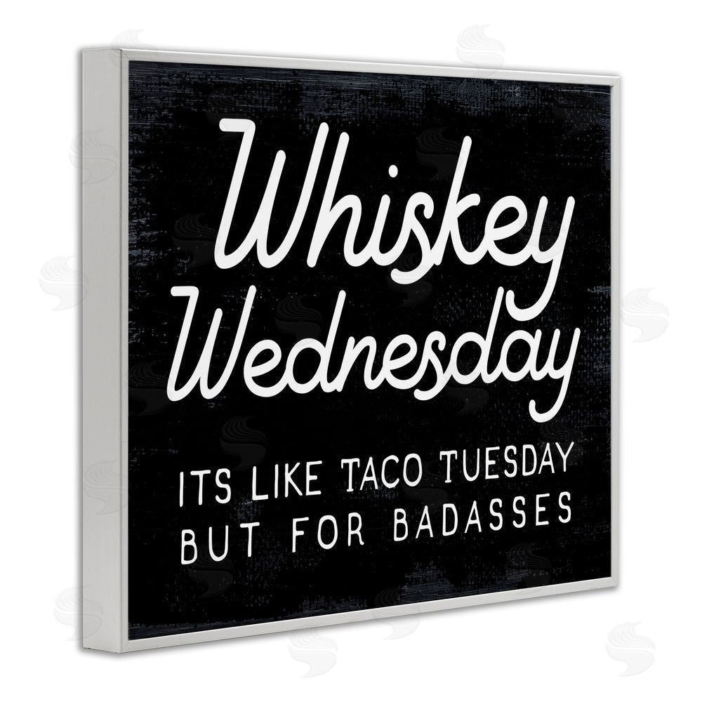 Stupell Studio Funny Whiskey Wednesday White Framed Giclee Wall Art Print