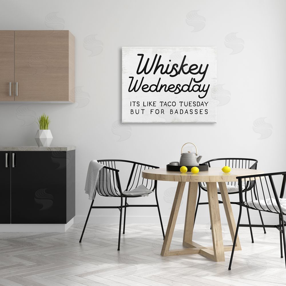 Stupell Studio Rustic Whiskey Wednesday Canvas Wall Art Print in Room
