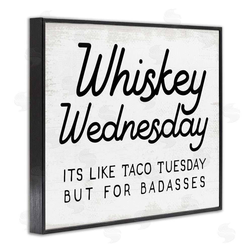 Stupell Studio Rustic Whiskey Wednesday Black Framed Giclee Wall Art Print