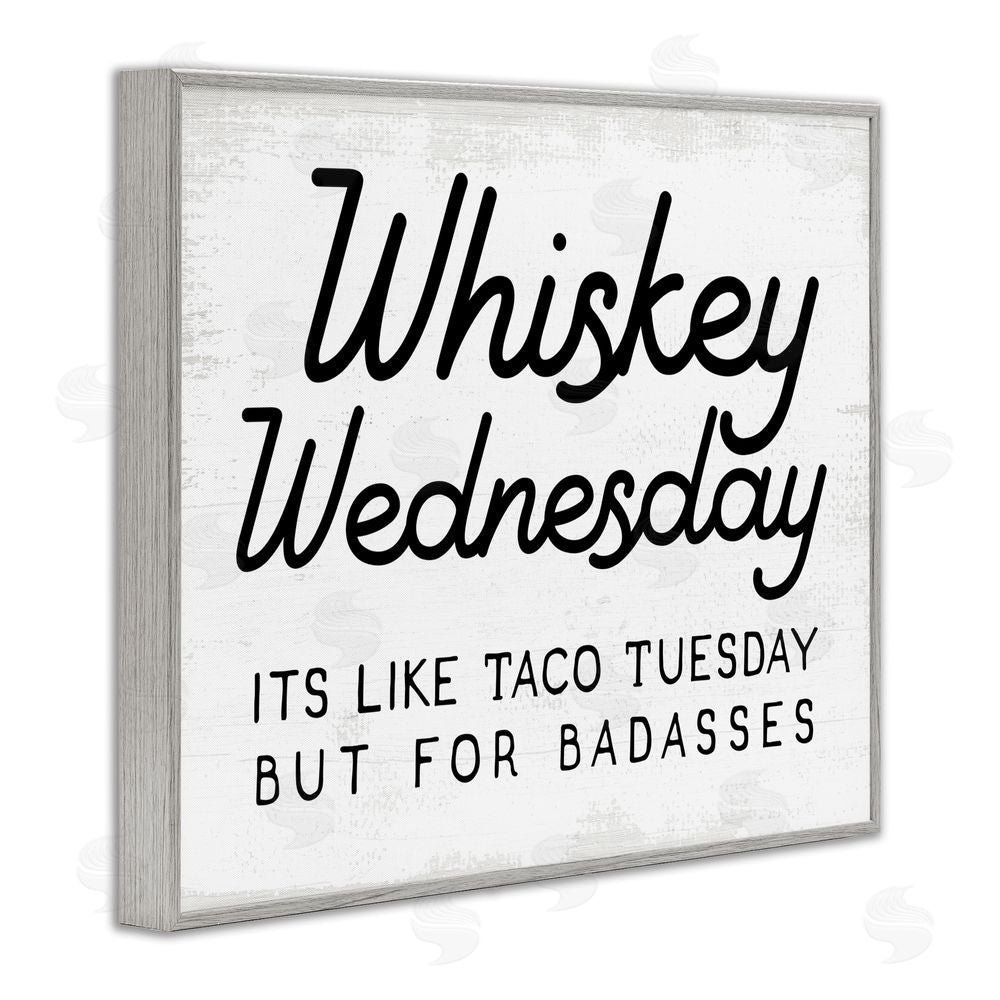 Stupell Studio Rustic Whiskey Wednesday Gray Framed Giclee Wall Art Print