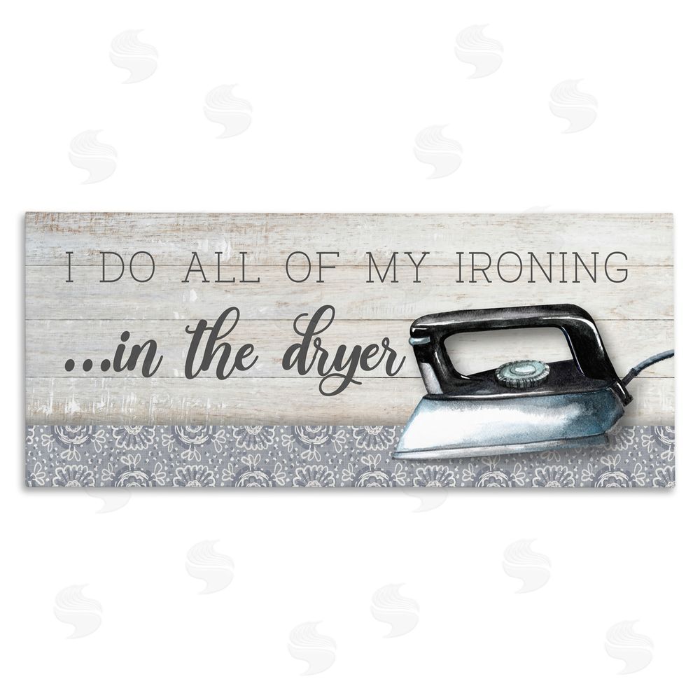 Conrad Knutsen Ironing in Dryer Humor Stretched Canvas Wall Art Print