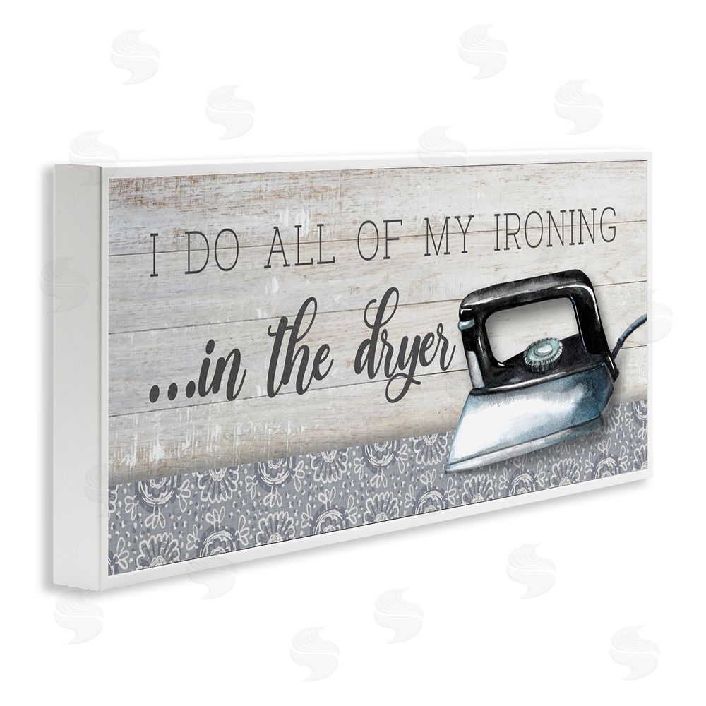Conrad Knutsen Ironing in Dryer Humor White Framed Giclee Wall Art Print