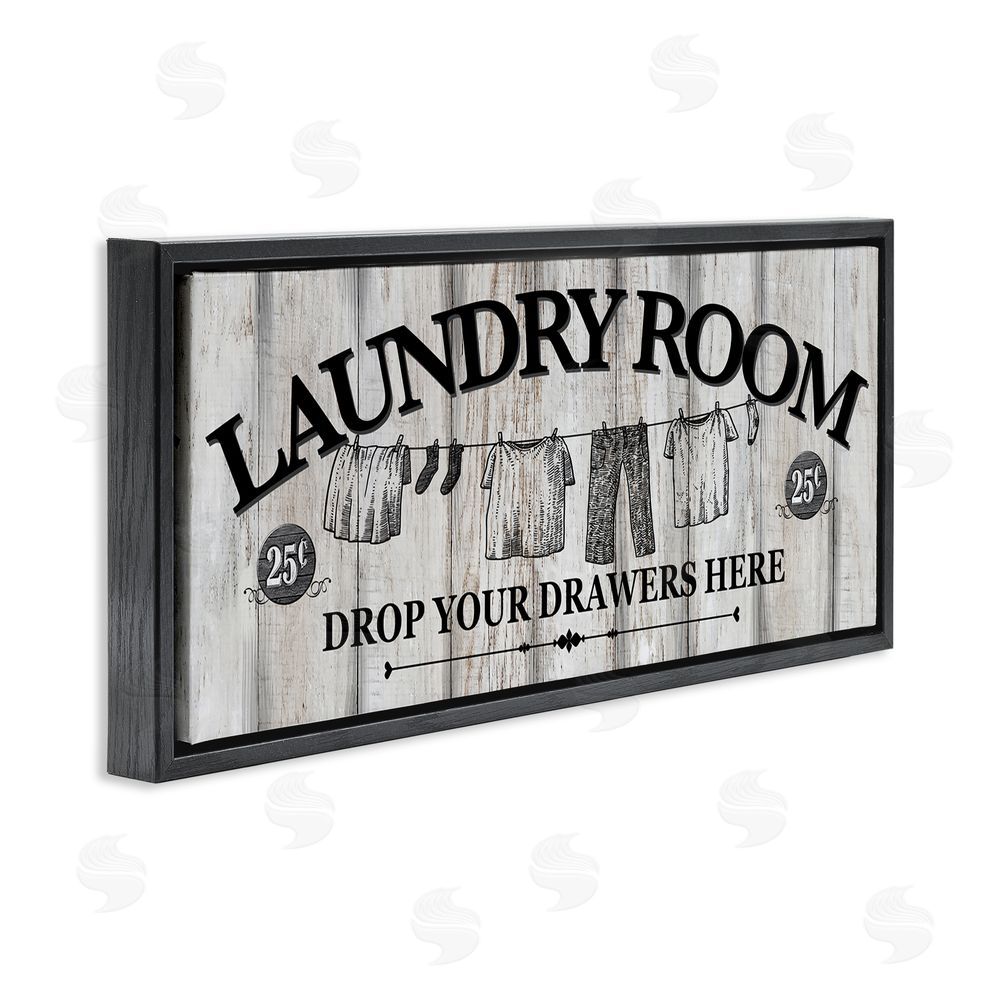Conrad Knutsen Charming Farmhouse Laundry Black Floating Frame Canvas Wall Art Print