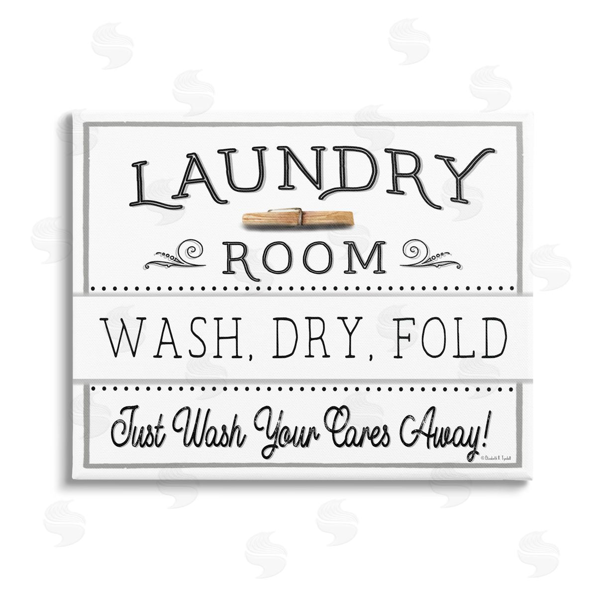 Elizabeth Tyndall Wash Cares Away Laundry Stretched Canvas Wall Art Print