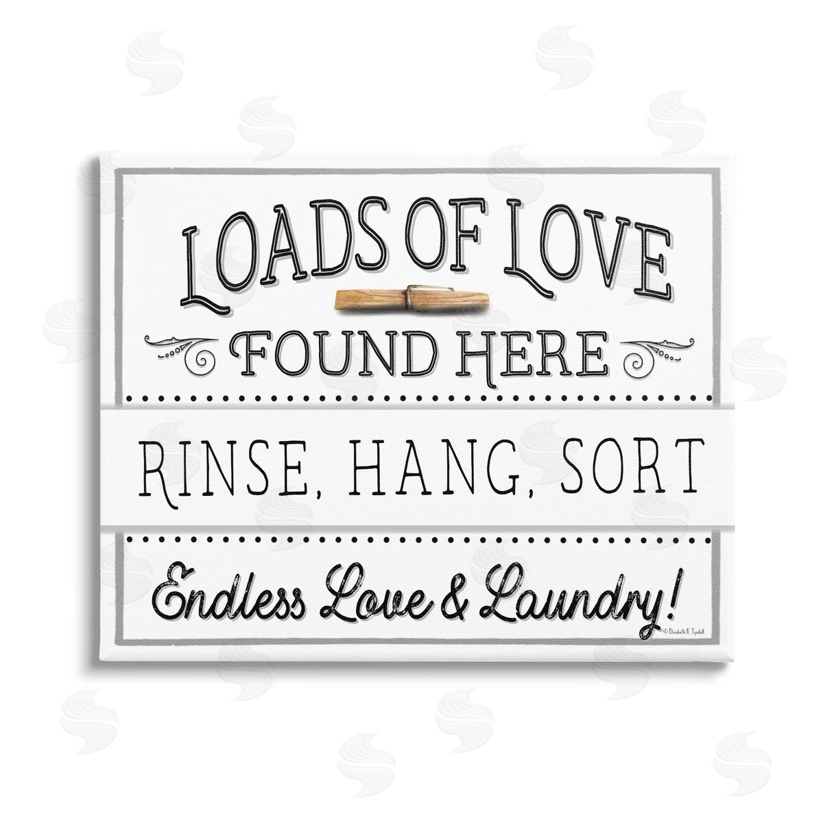 Elizabeth Tyndall Loads of Love Laundry Stretched Canvas Wall Art Print