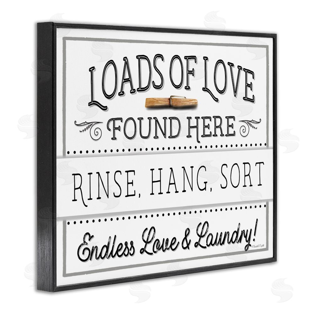 Elizabeth Tyndall Loads of Love Laundry Black Framed Giclee Wall Art Print
