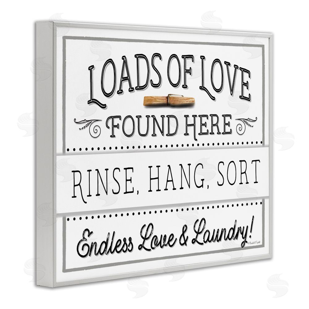 Elizabeth Tyndall Loads of Love Laundry White Framed Giclee Wall Art Print