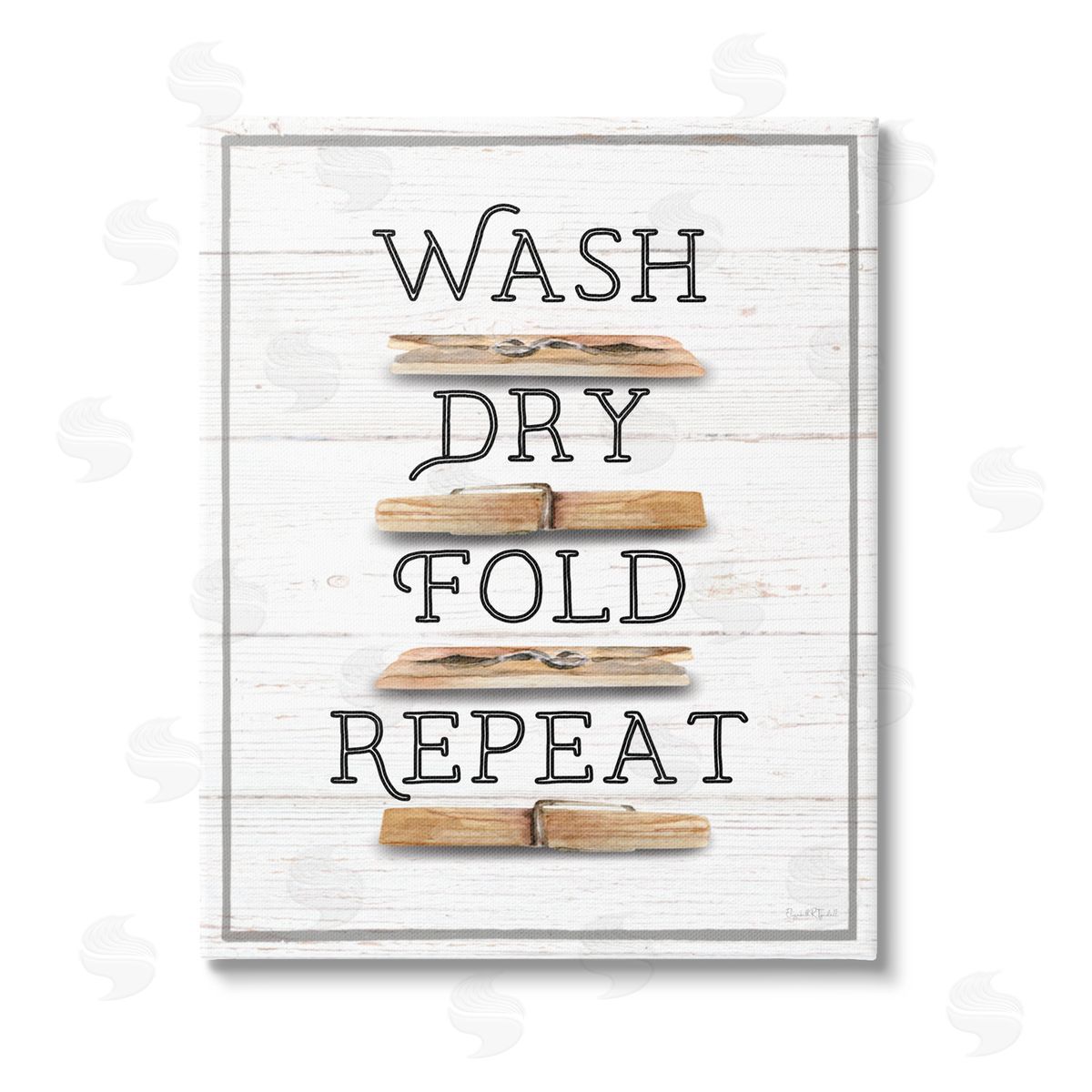 Elizabeth Tyndall Rustic Laundry Phrases Stretched Canvas Wall Art Print