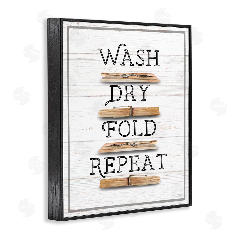 Elizabeth Tyndall Rustic Laundry Phrases Black Framed Giclee Wall Art Print