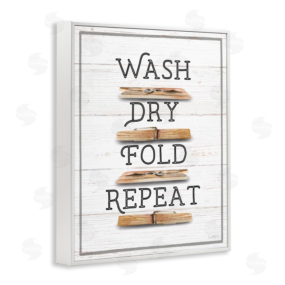 Elizabeth Tyndall Rustic Laundry Phrases White Framed Giclee Wall Art Print