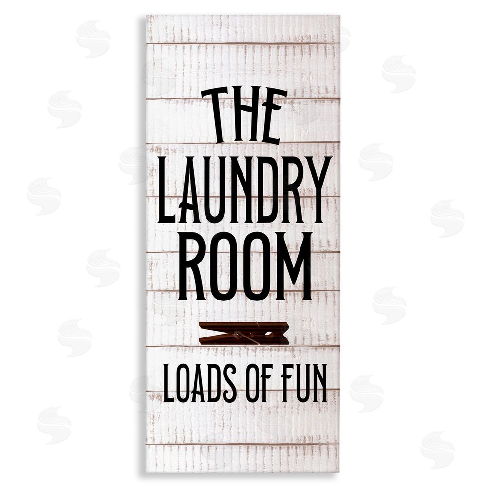 Kim Allen Laundry Room Plank Pattern Stretched Canvas Wall Art Print