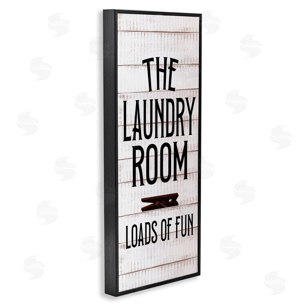Kim Allen Laundry Room Plank Pattern Black Framed Giclee Wall Art Print