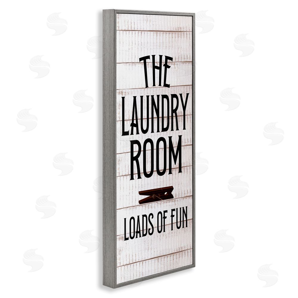 Kim Allen Laundry Room Plank Pattern Gray Framed Giclee Wall Art Print