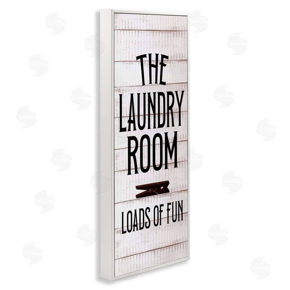 Kim Allen Laundry Room Plank Pattern White Framed Giclee Wall Art Print