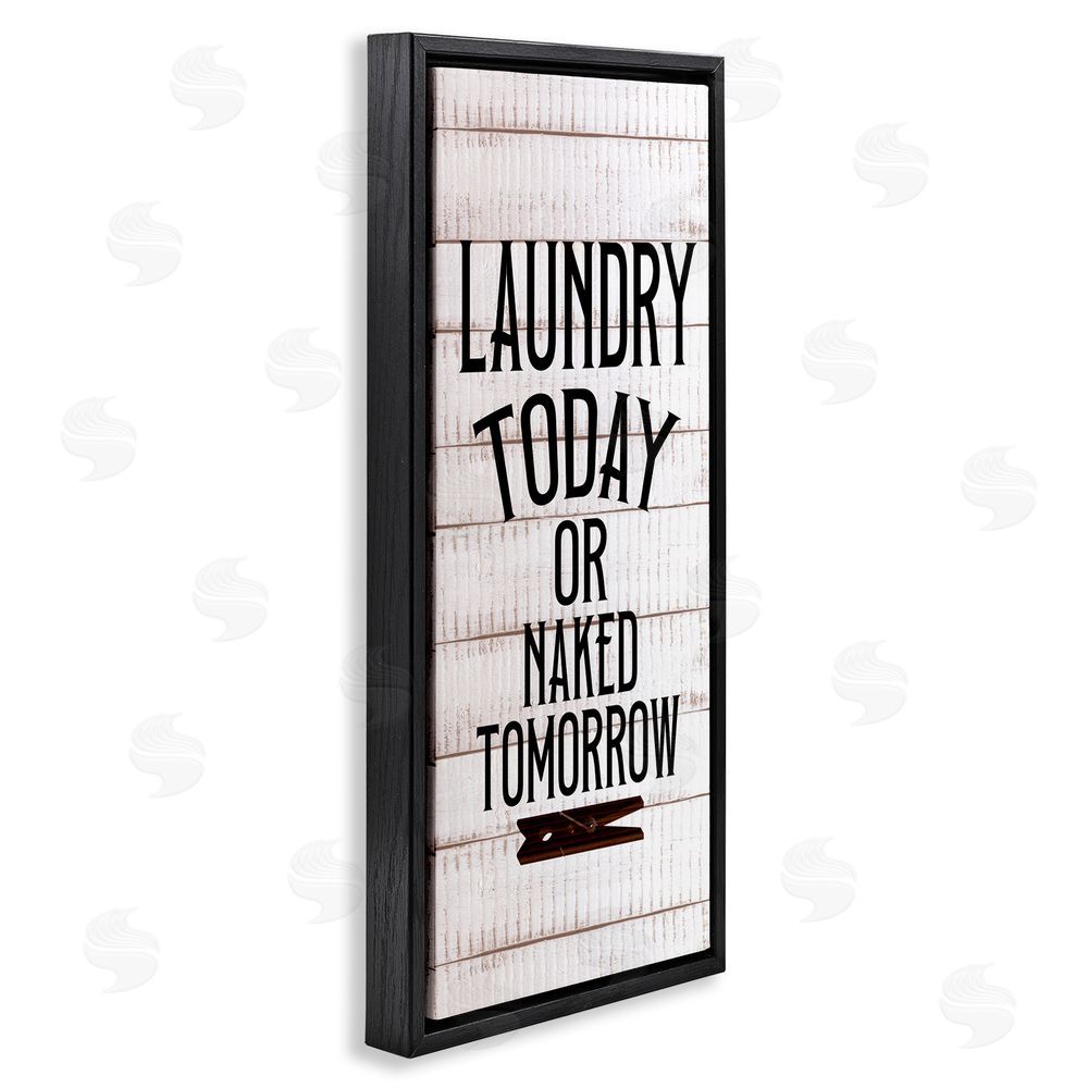 Kim Allen Laundry or Naked Humor Black Floating Frame Canvas Wall Art Print