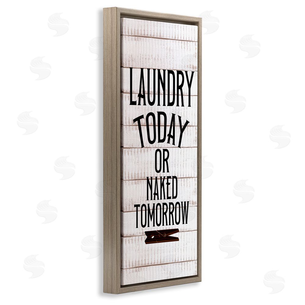 Kim Allen Laundry or Naked Humor Brown Floating Frame Canvas Wall Art Print