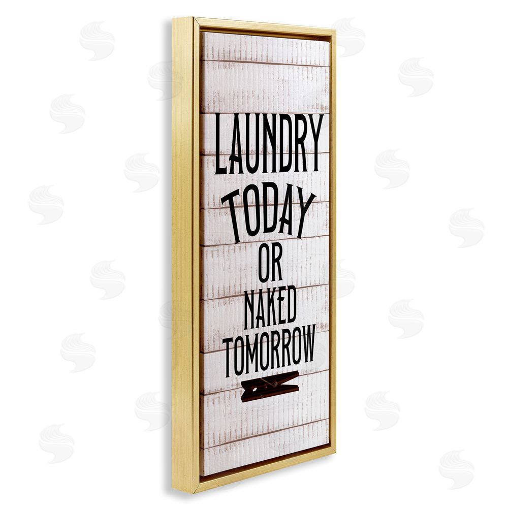 Kim Allen Laundry or Naked Humor Gold Floating Frame Canvas Wall Art Print