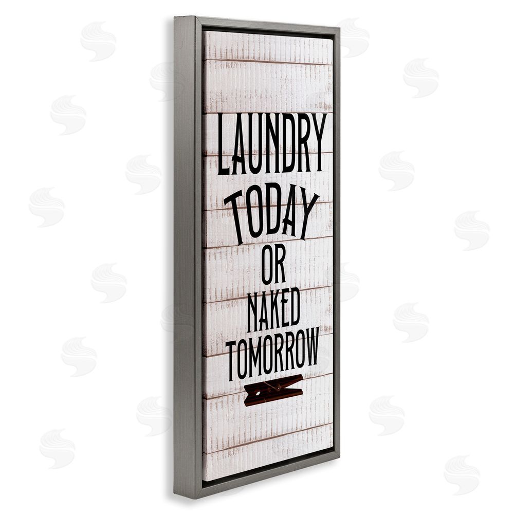Kim Allen Laundry or Naked Humor Grey Floating Frame Canvas Wall Art Print