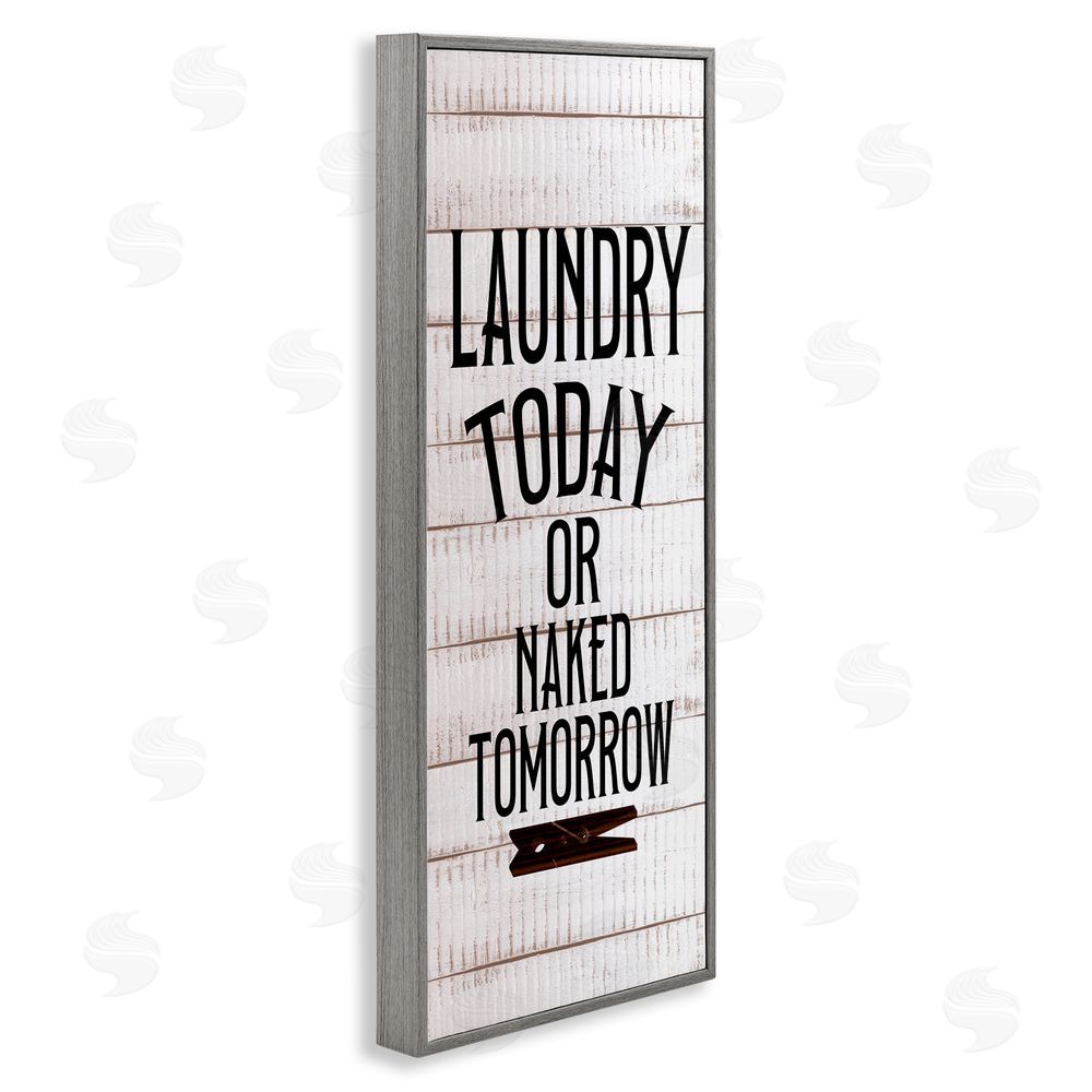 Kim Allen Laundry or Naked Humor Gray Framed Giclee Wall Art Print
