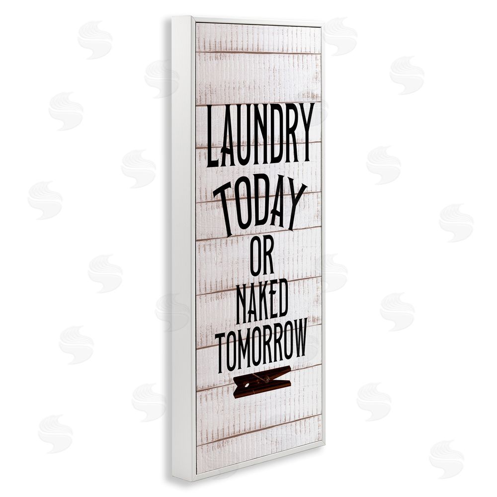 Kim Allen Laundry or Naked Humor White Framed Giclee Wall Art Print