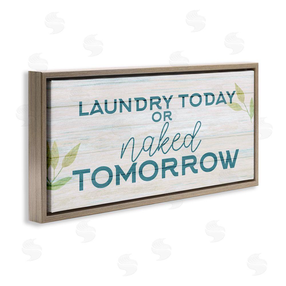Kim Allen Charming Country Laundry Brown Floating Frame Canvas Wall Art Print