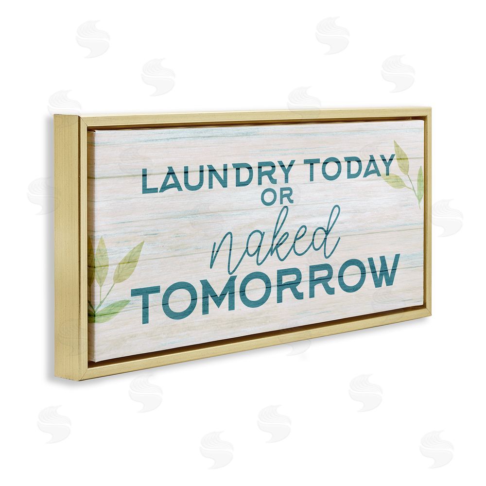 Kim Allen Charming Country Laundry Gold Floating Frame Canvas Wall Art Print