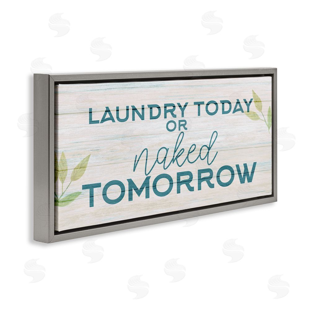Kim Allen Charming Country Laundry Grey Floating Frame Canvas Wall Art Print