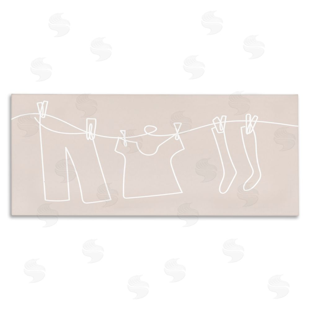 Stupell Studio Minimal Laundry Doodle Stretched Canvas Wall Art Print