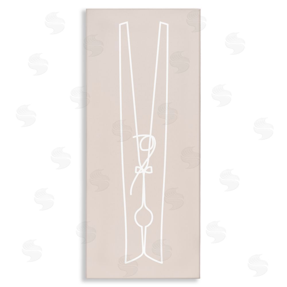 Stupell Studio Minimal Clothespin Doodle Stretched Canvas Wall Art Print