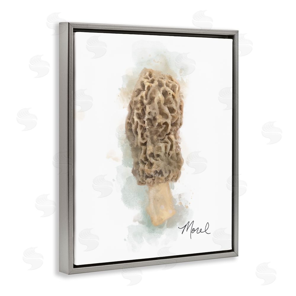 Matthew Piotrowicz Abstract Morel Mushroom Grey Floating Frame Canvas Wall Art Print