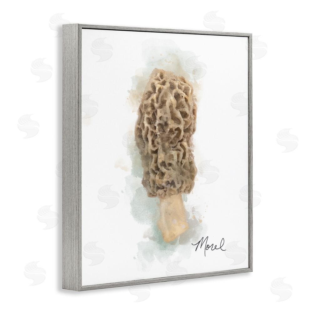 Matthew Piotrowicz Abstract Morel Mushroom Gray Framed Giclee Wall Art Print