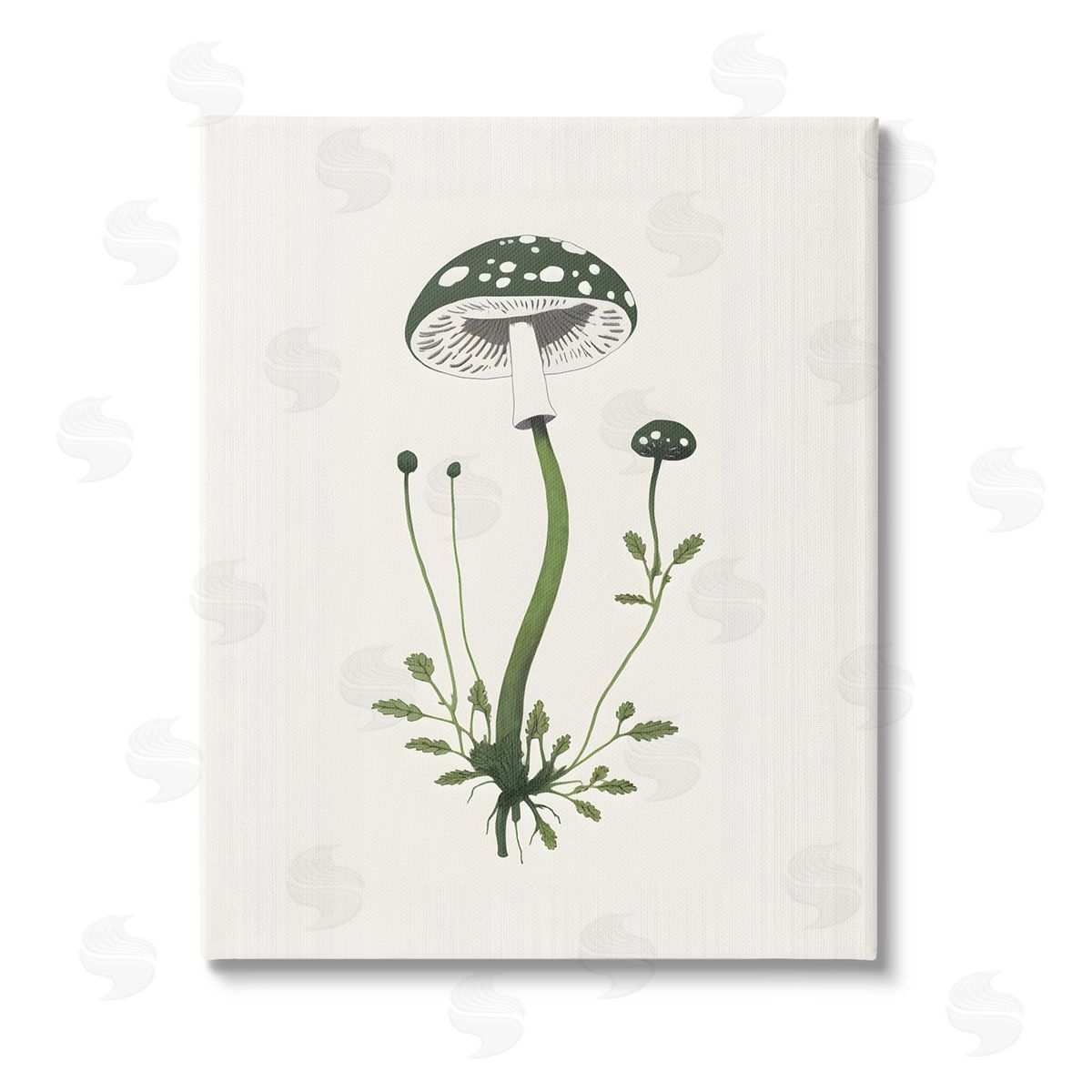 Petal Prints Design Minimal Spotted Mushroom Stretched Canvas Wall Art Print