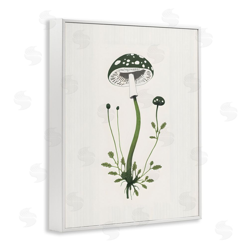 Petal Prints Design Minimal Spotted Mushroom White Framed Giclee Wall Art Print