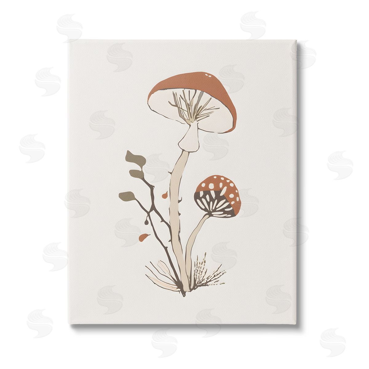 Petal Prints Design Minimal Amanita Mushroom Stretched Canvas Wall Art Print