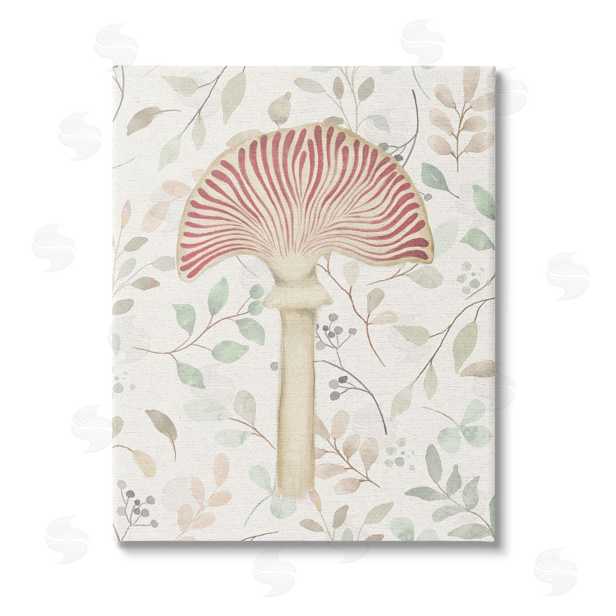 Stupell Studio Soft Botanicals & Mushroom Stretched Canvas Wall Art Print