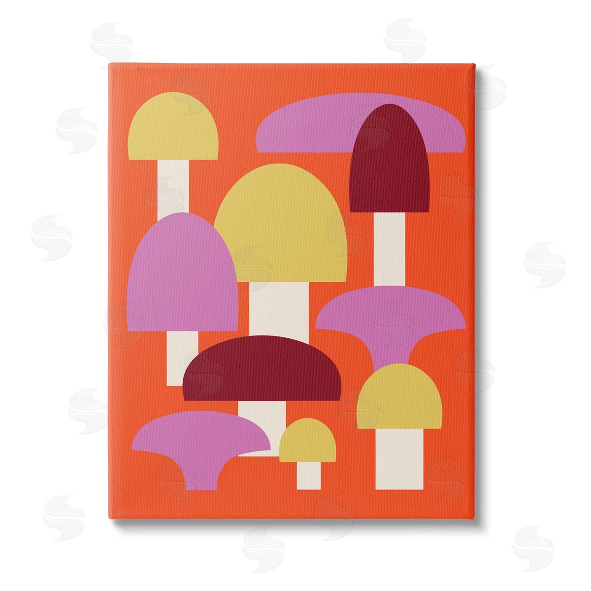 Stupell Studio Pop Style Mushrooms Stretched Canvas Wall Art Print
