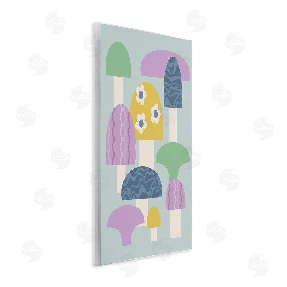 Stupell Studio Pastel Retro Mushrooms Wall Plaque Art Print