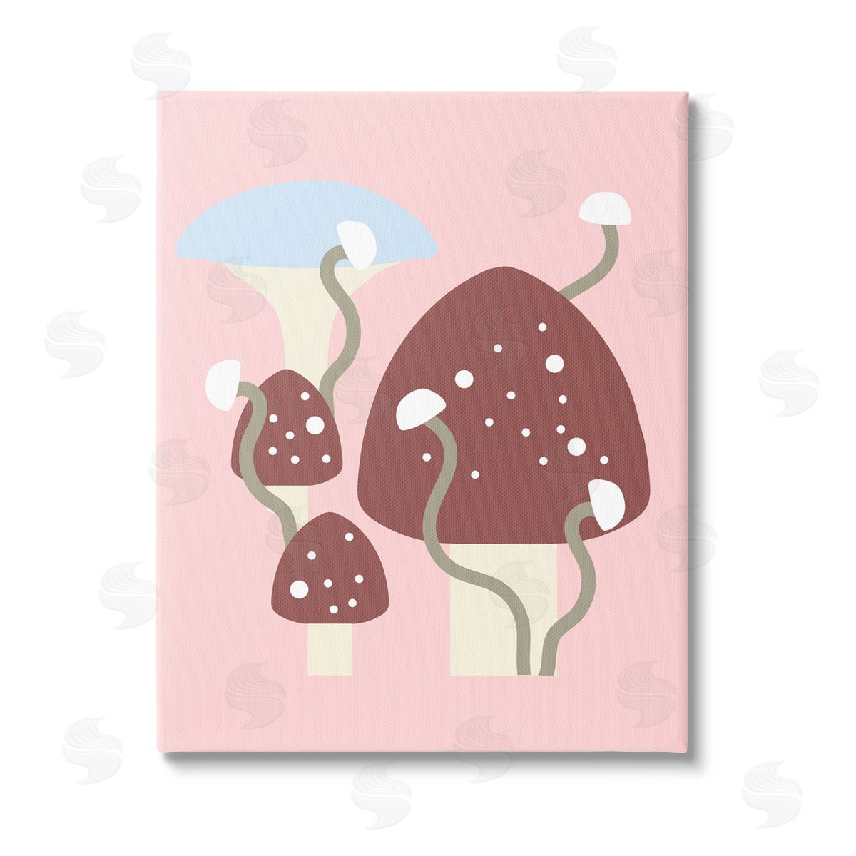 Stupell Studio Pop Mushrooms on Pink Stretched Canvas Wall Art Print