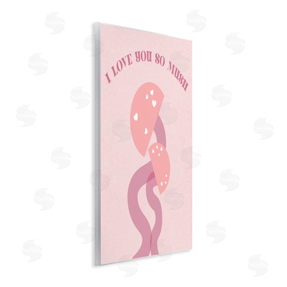 Stupell Studio Love You Pink Mushrooms Wall Plaque Art Print