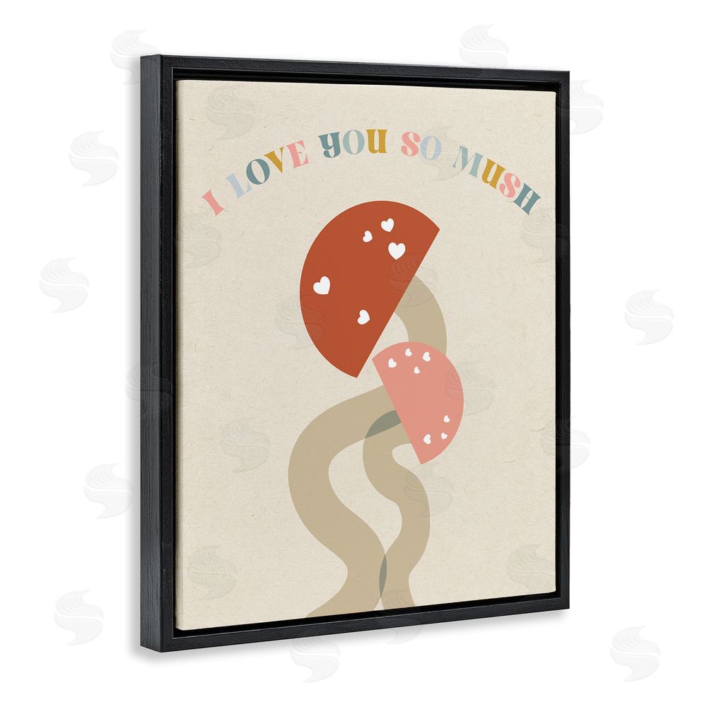 Stupell Studio Love you So Mush Black Floating Frame Canvas Wall Art Print
