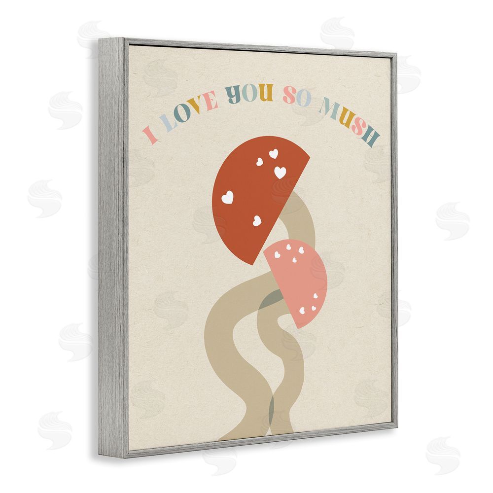 Stupell Studio Love you So Mush Gray Framed Giclee Wall Art Print
