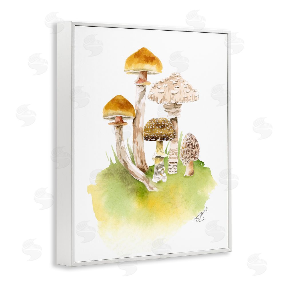 Two If By Sea Studios Sprouting Brown Mushrooms White Framed Giclee Wall Art Print