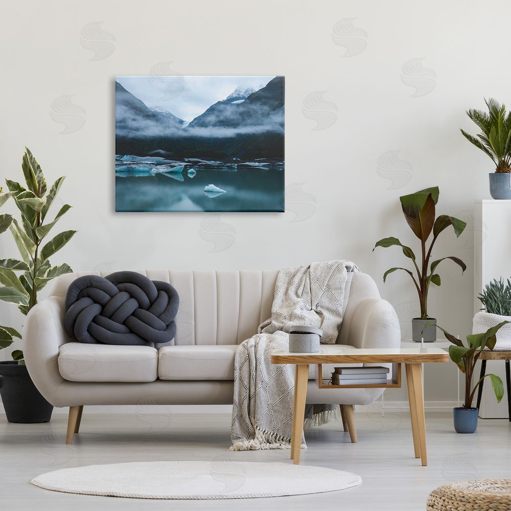 Daniel Sproul Foggy Icebergs on Lake Canvas Wall Art Print in Room