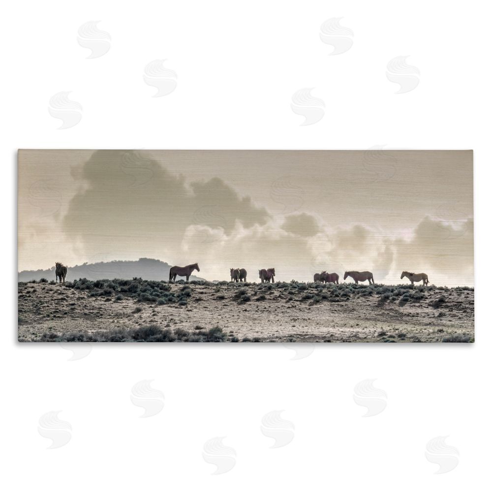 Danita Delimont Horses in Vast Landscape Stretched Canvas Wall Art Print
