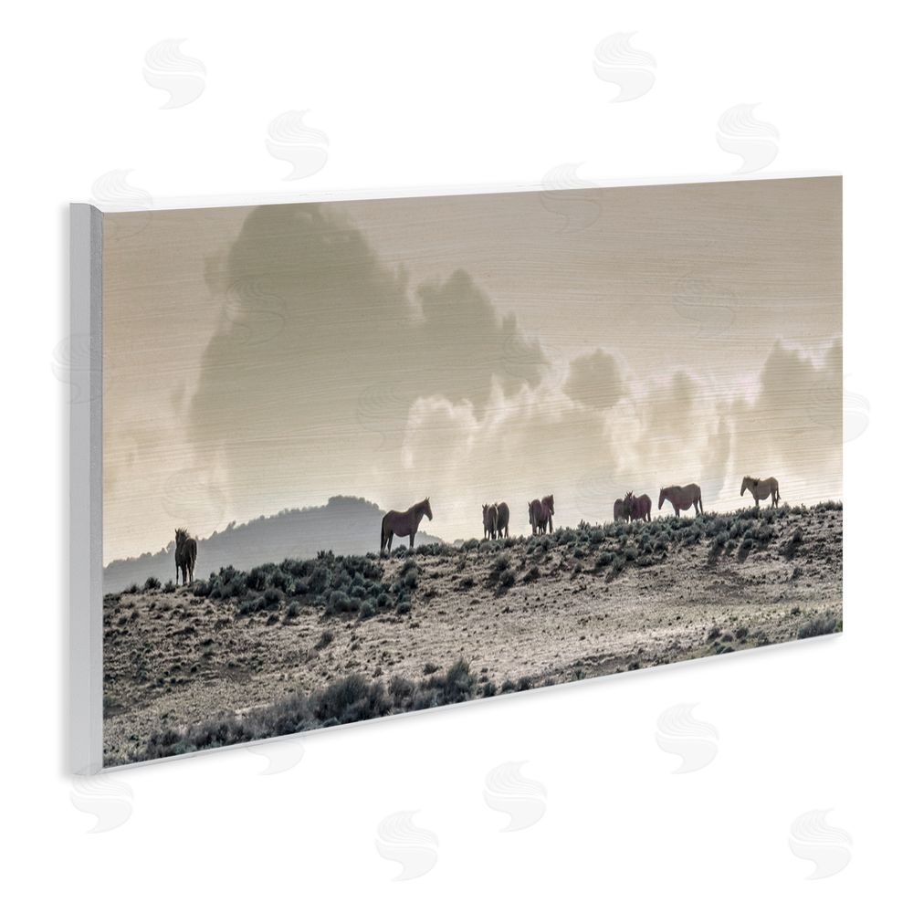 Danita Delimont Horses in Vast Landscape Wall Plaque Art Print