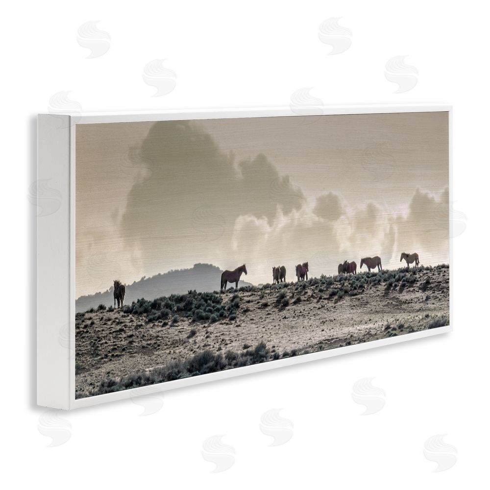 Danita Delimont Horses in Vast Landscape White Framed Giclee Wall Art Print