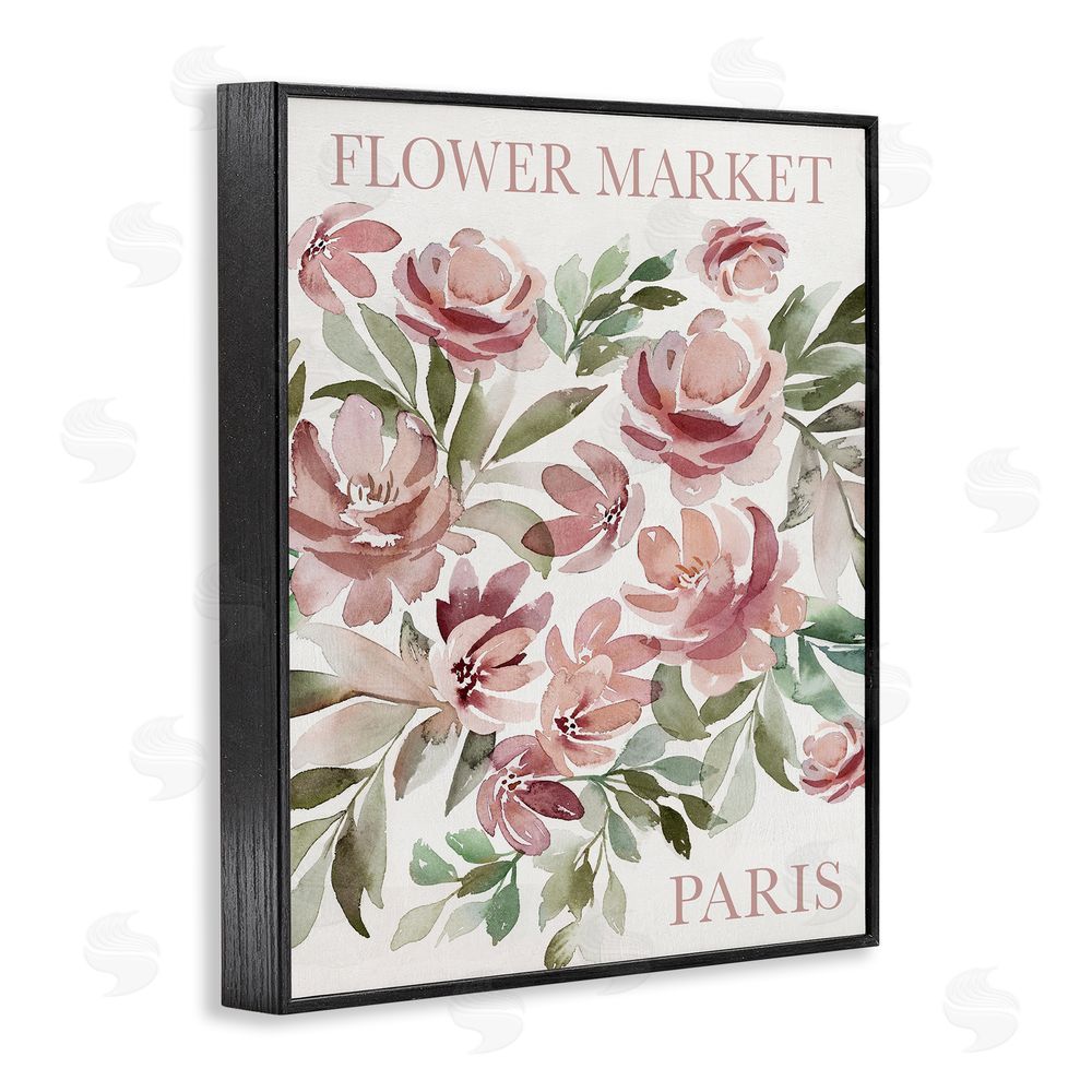 Kristen Brockmon Paris Flower Market Black Framed Giclee Wall Art Print
