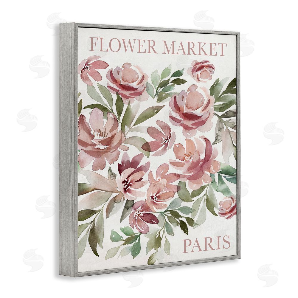 Kristen Brockmon Paris Flower Market Gray Framed Giclee Wall Art Print