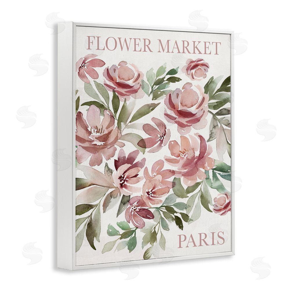 Kristen Brockmon Paris Flower Market White Framed Giclee Wall Art Print